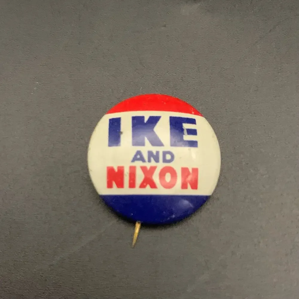 Vintage 1952 Eisenhower IKE & Nixon Presidential Campaign Button Pinback Pin